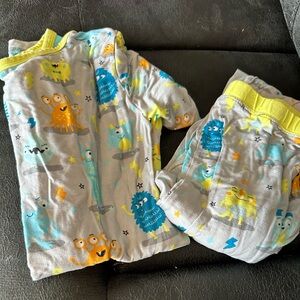 Little Sleepies size 16 2 Piece Short Sleeve/Pants PJS - Monsters